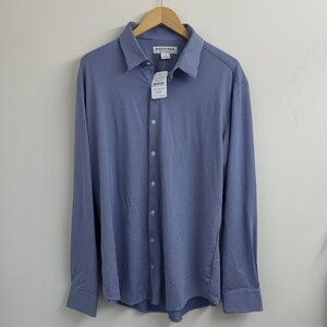 Mizzen+Main Light Blue Micro-Check Dress Shirt